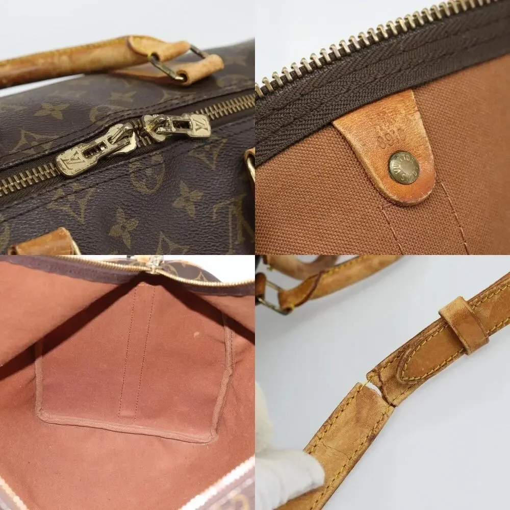 Louis Vuitton Monogram Keepall Bandouliere 45 Travel Bag Brown